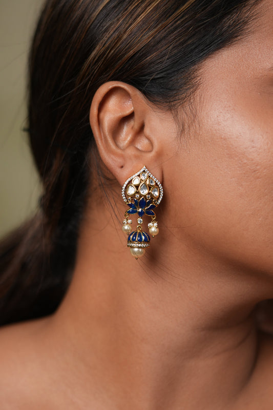 Kamal Moissanite Polki Indian Jhumki