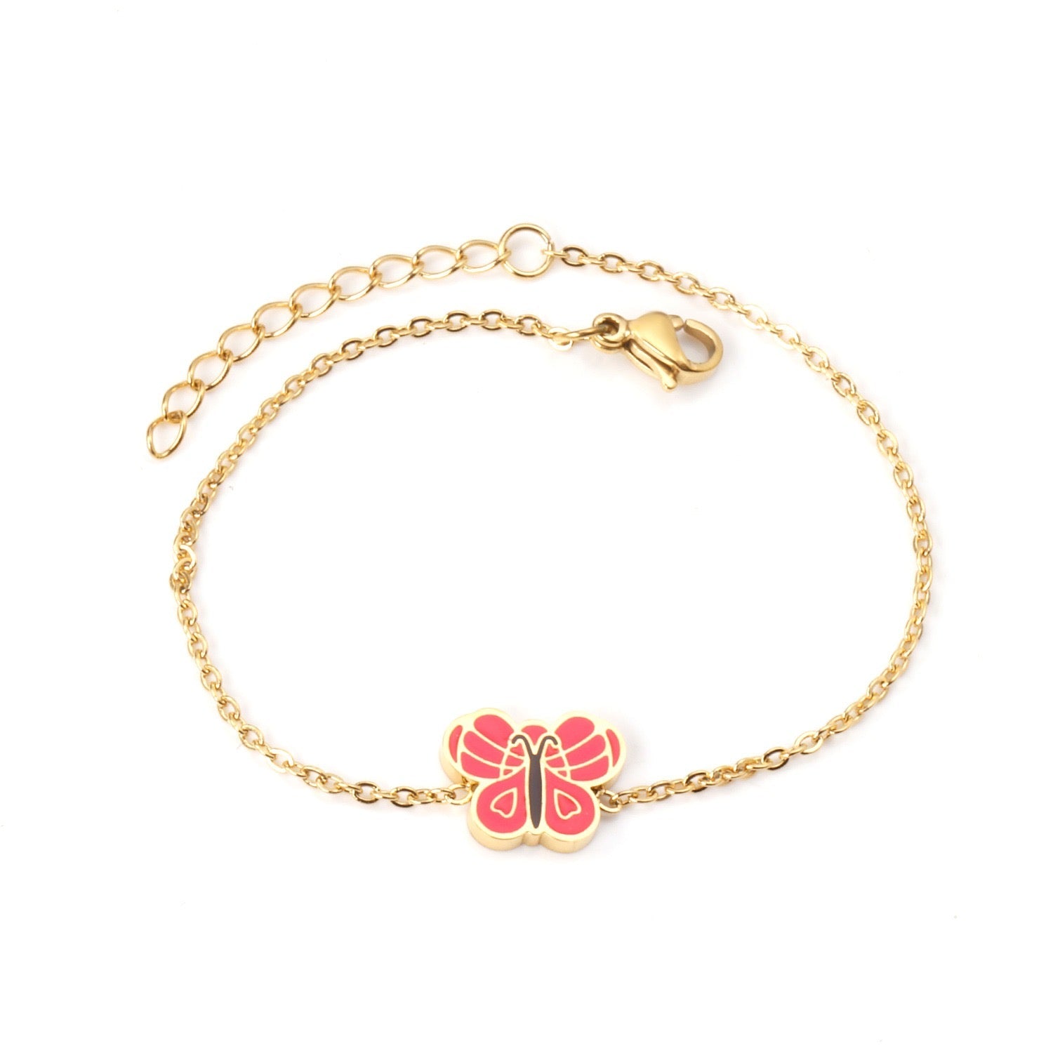 Coral Butterfly 18K Gold Plated Children's Bracelet - Twisty Locks  - Kids and Women Hair Accessories, Fashion Clothing and Jewellery India
