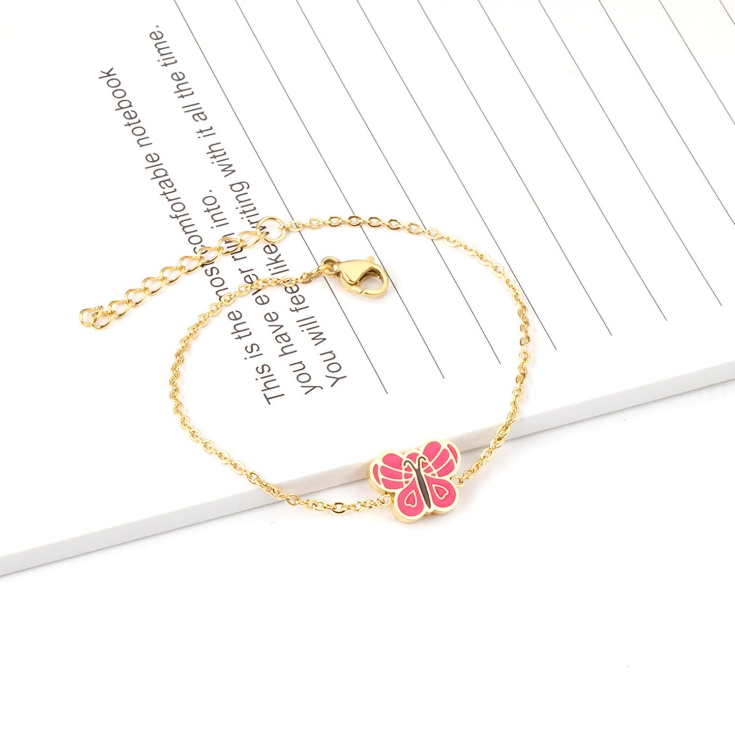 Coral Butterfly 18K Gold Plated Children's Bracelet - Twisty Locks  - Kids and Women Hair Accessories, Fashion Clothing and Jewellery India