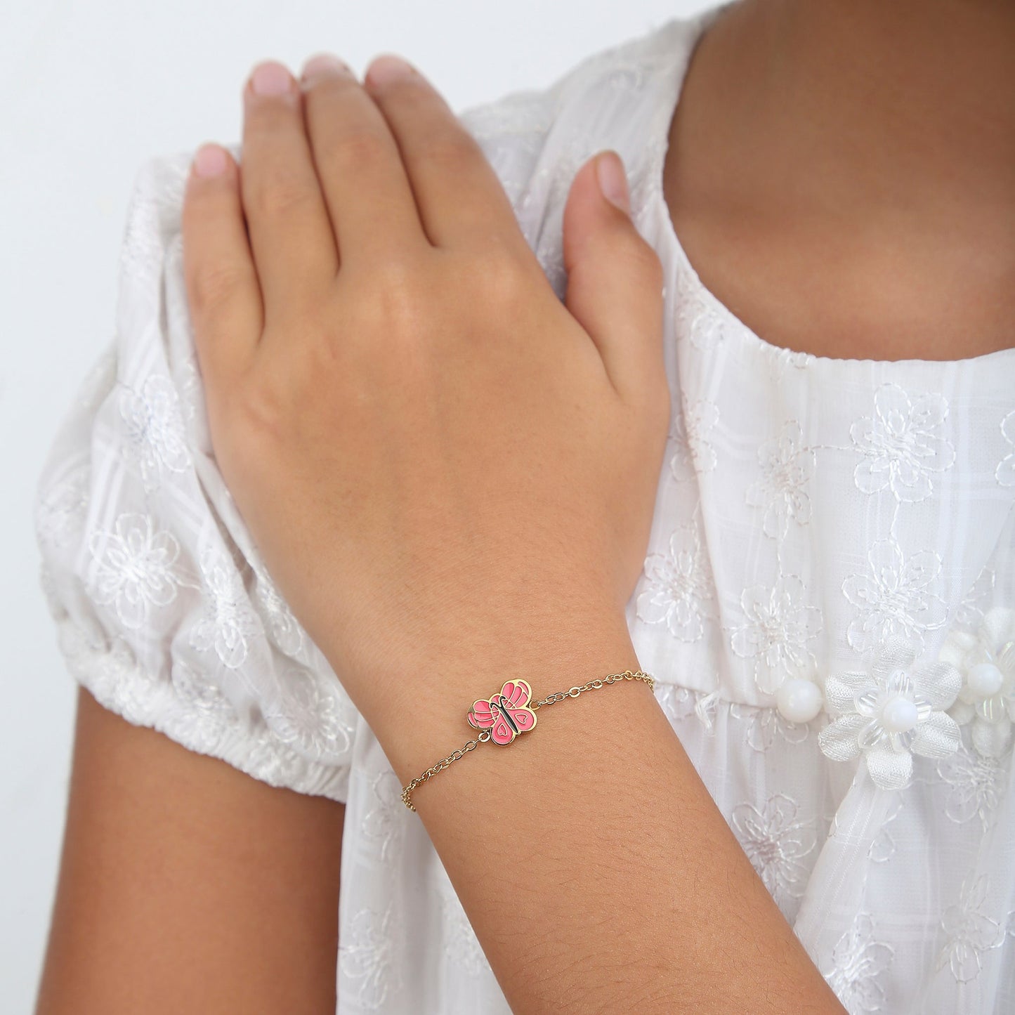 Coral Butterfly 18K Gold Plated Children's Bracelet - Twisty Locks  - Kids and Women Hair Accessories, Fashion Clothing and Jewellery India
