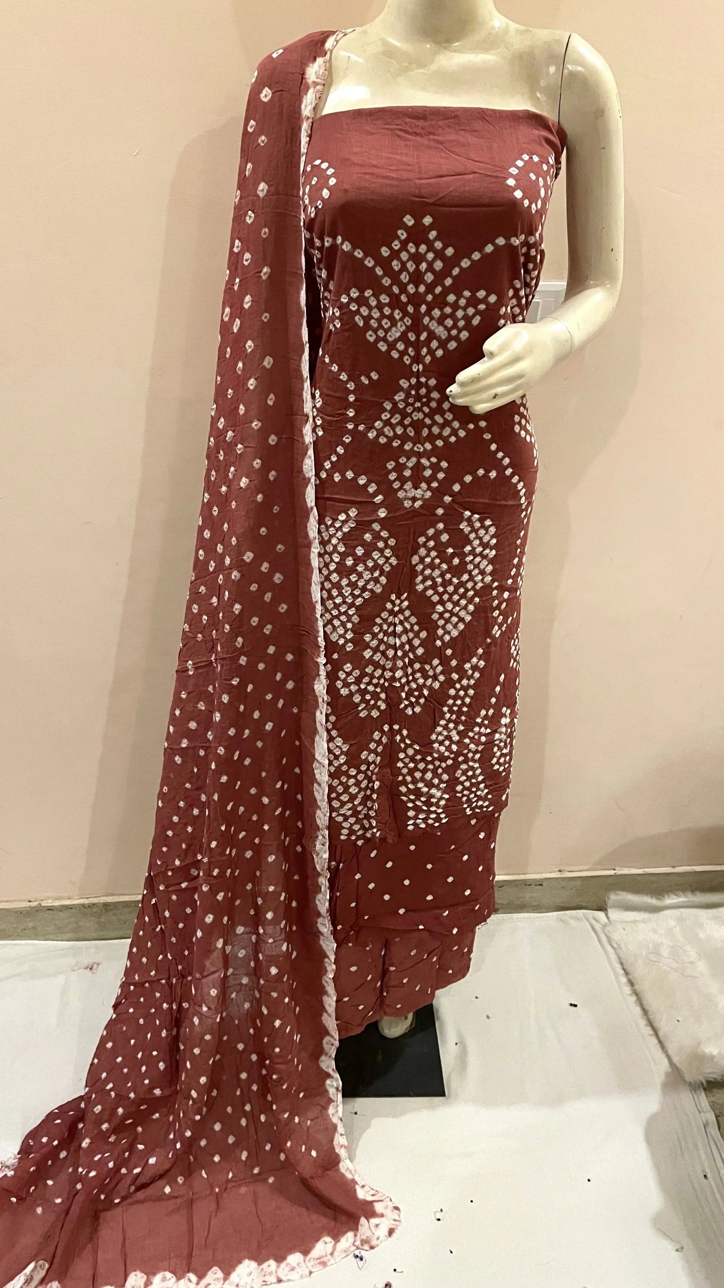 Cotton Satin Original Kutch Bandhani Dress Material - Premium  from Ethenika.com  - Just INR 1690! Shop now at Ethenika.com 