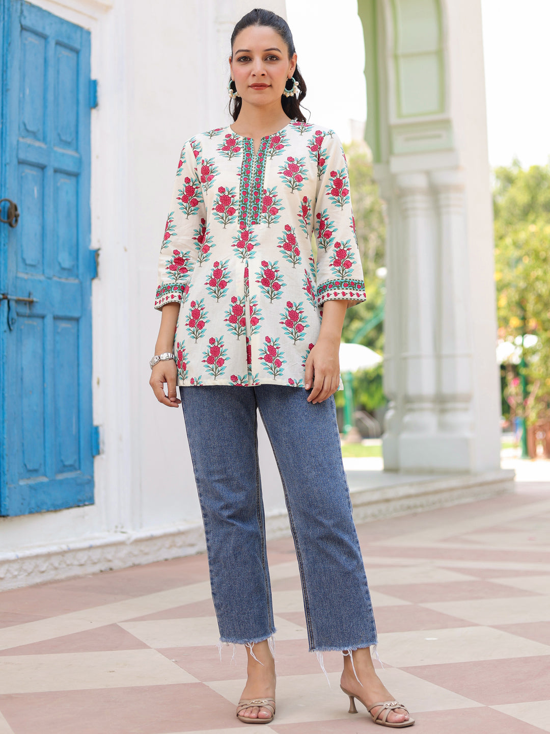 Cotton printed top