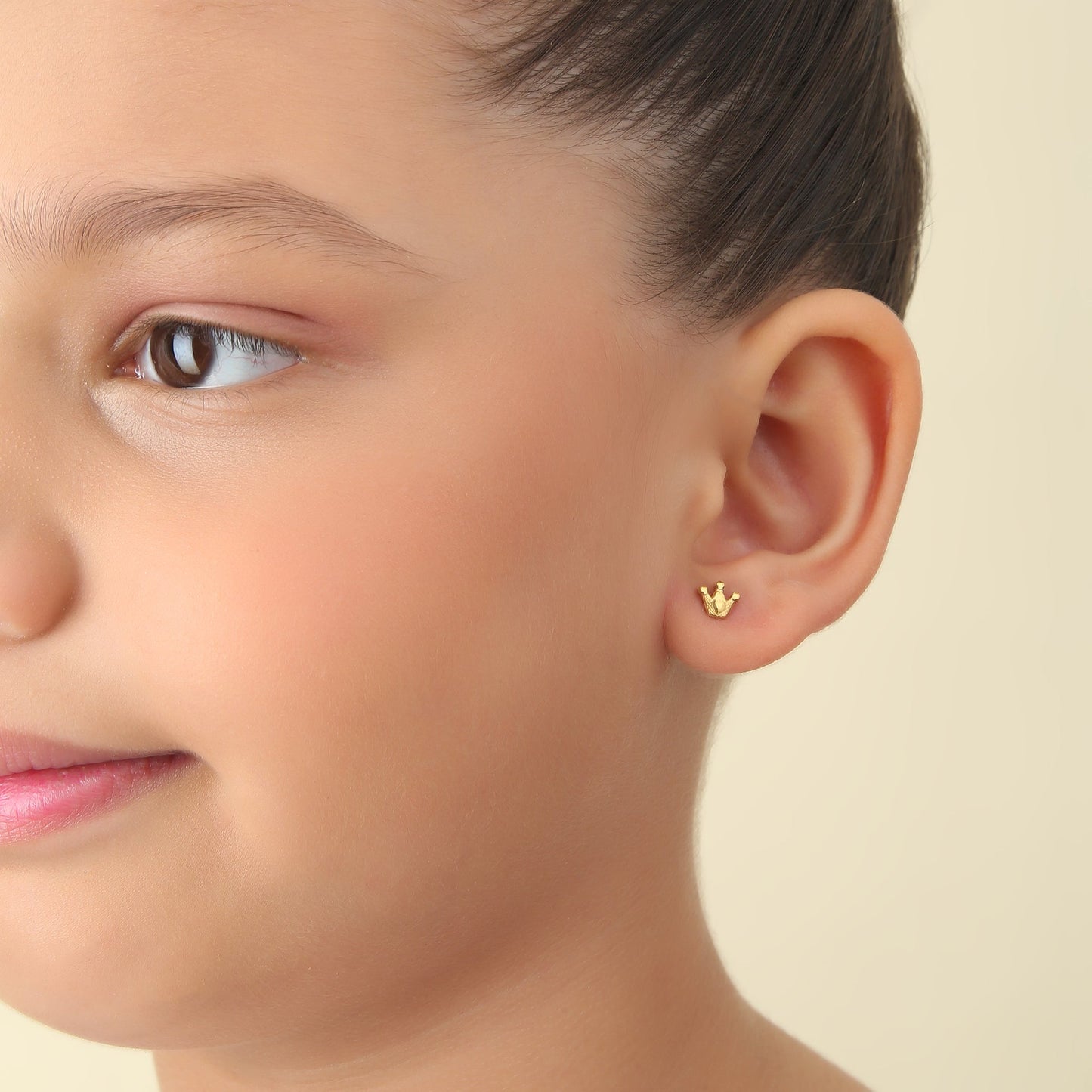 Crown 18K Gold Plated Children's Earrings - Twisty Locks  - Kids and Women Hair Accessories, Fashion Clothing and Jewellery India