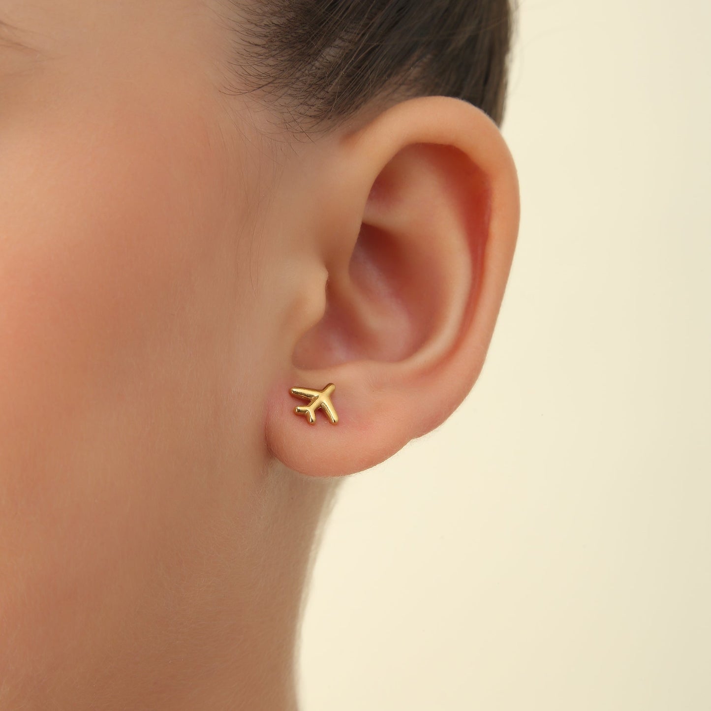 Cute Airplane 18K Gold Plated Children's Earrings - Twisty Locks  - Kids and Women Hair Accessories, Fashion Clothing and Jewellery India
