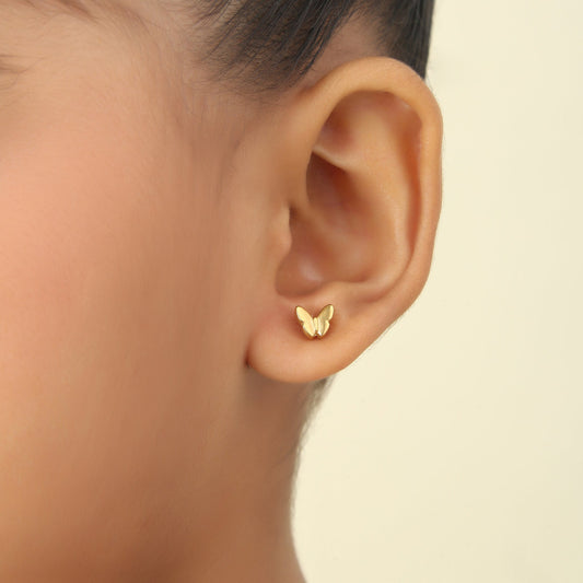 Cute Butterfly 18K Gold Plated Children's Earrings - Twisty Locks  - Kids and Women Hair Accessories, Fashion Clothing and Jewellery India