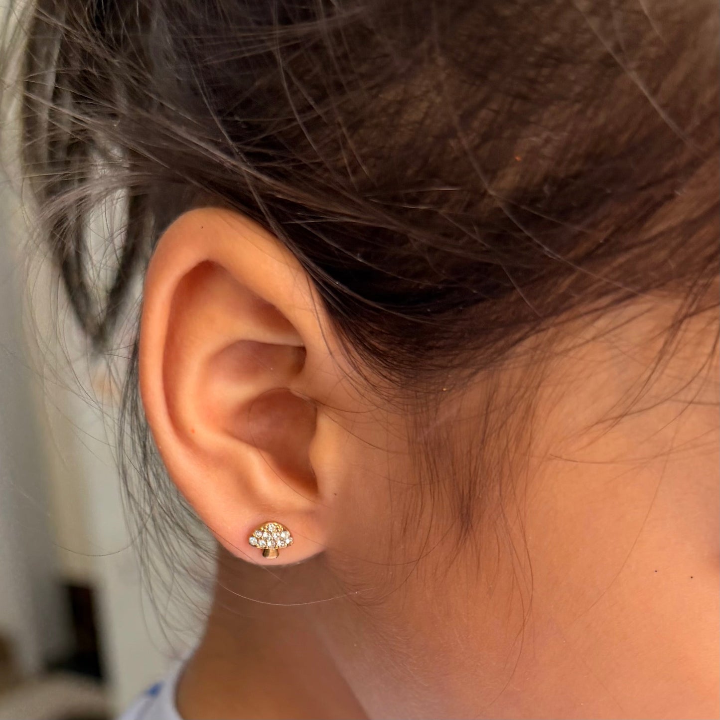 Cute Mushroom 18K Gold Plated Children's Earrings - Twisty Locks  - Kids and Women Hair Accessories, Fashion Clothing and Jewellery India