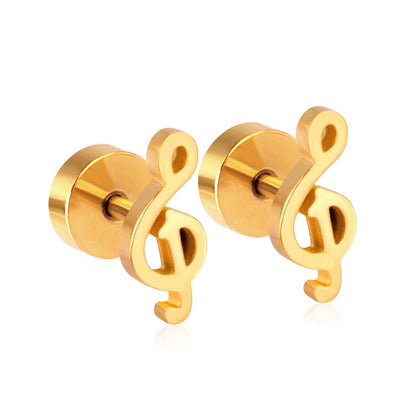 Cute Music Note 18K Gold Plated Children's Earrings - Twisty Locks  - Kids and Women Hair Accessories, Fashion Clothing and Jewellery India