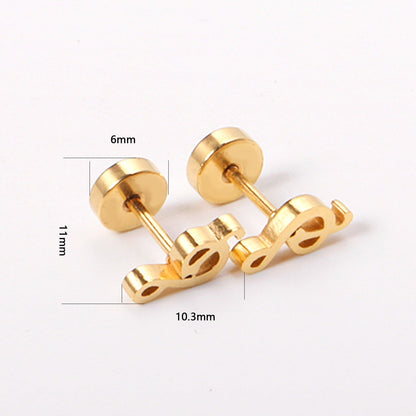 Cute Music Note 18K Gold Plated Children's Earrings - Twisty Locks  - Kids and Women Hair Accessories, Fashion Clothing and Jewellery India