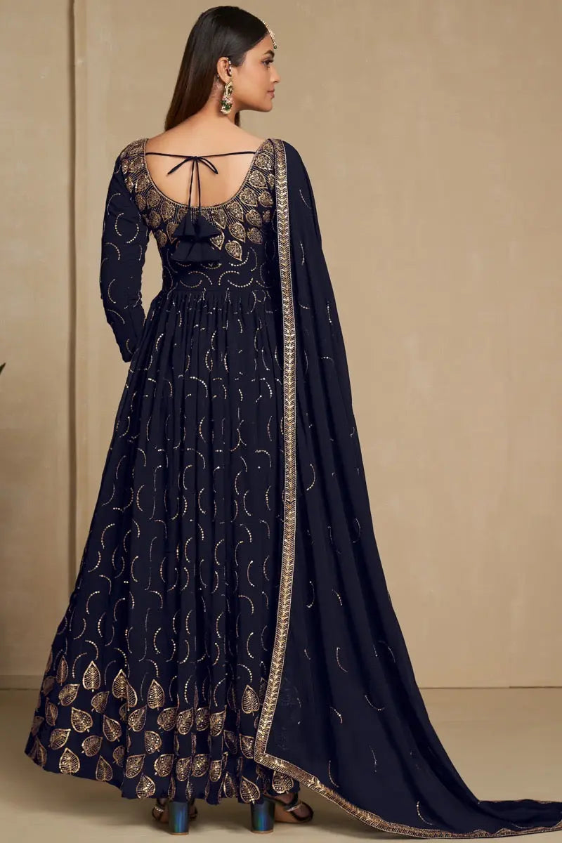 Faux Georgette Sequence Zari Embroidery Work Flair Kurti Dupatta set - Premium  from Ethenika.com - Just INR 4990! Shop now at Ethenika.com 