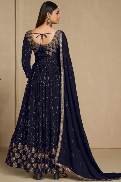 Faux Georgette Sequence Zari Embroidery Work Flair Kurti Dupatta set - Premium  from Ethenika.com - Just INR 4990! Shop now at Ethenika.com 