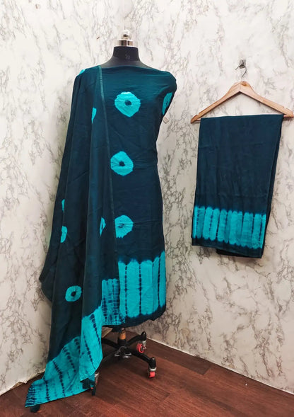 Cotton Shibori Bandhani Work Bandhani Dress Material (Unstitched) - Premium  from Ethenika.com - Just INR 1390! Shop now at Ethenika.com 