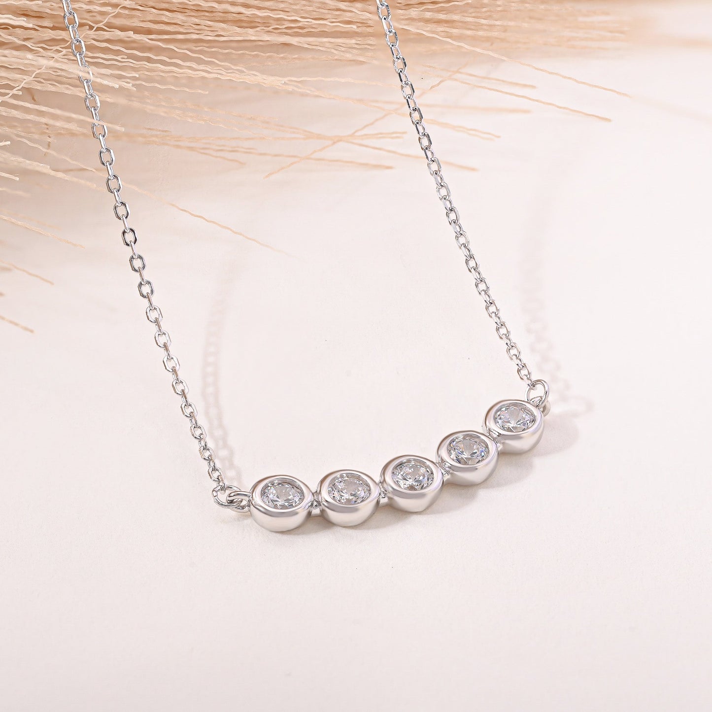 Five Stone Bar Necklace