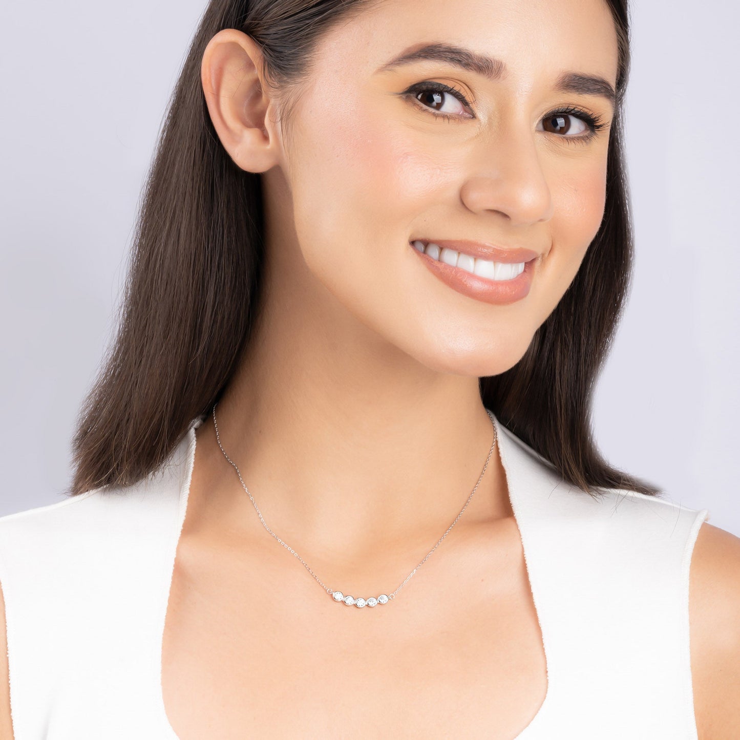 Five Stone Bar Necklace