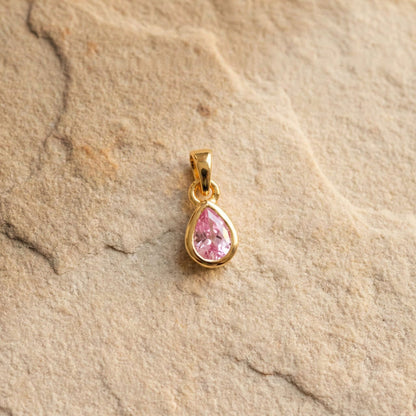 October Birthstone Silver Pendant