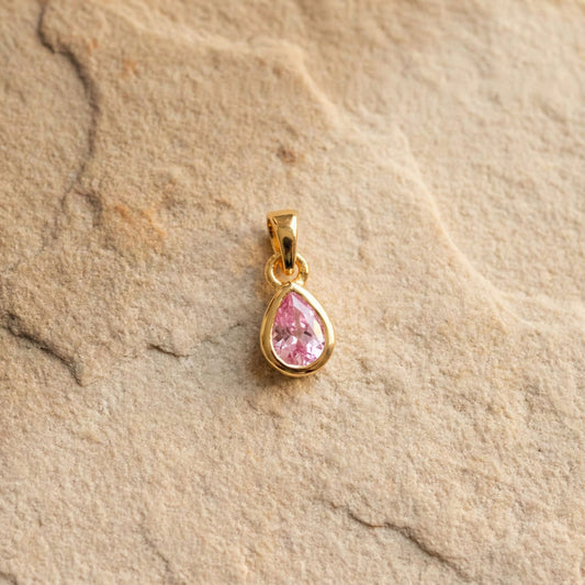 October Birthstone Silver Pendant