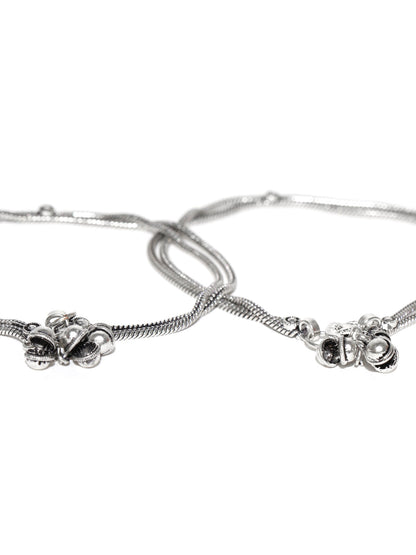 Designer German Silver/Oxidized Anklet/Payal