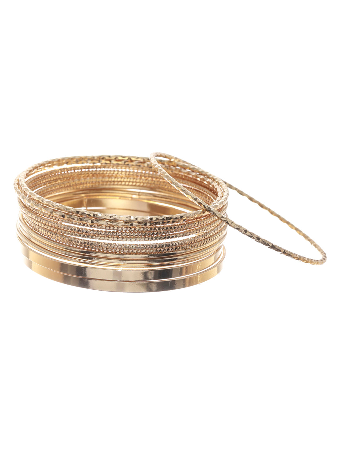 Prita Rose Gold Plated Bangle Set of 14