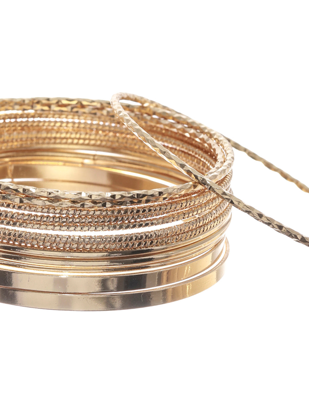 Prita Rose Gold Plated Bangle Set of 14