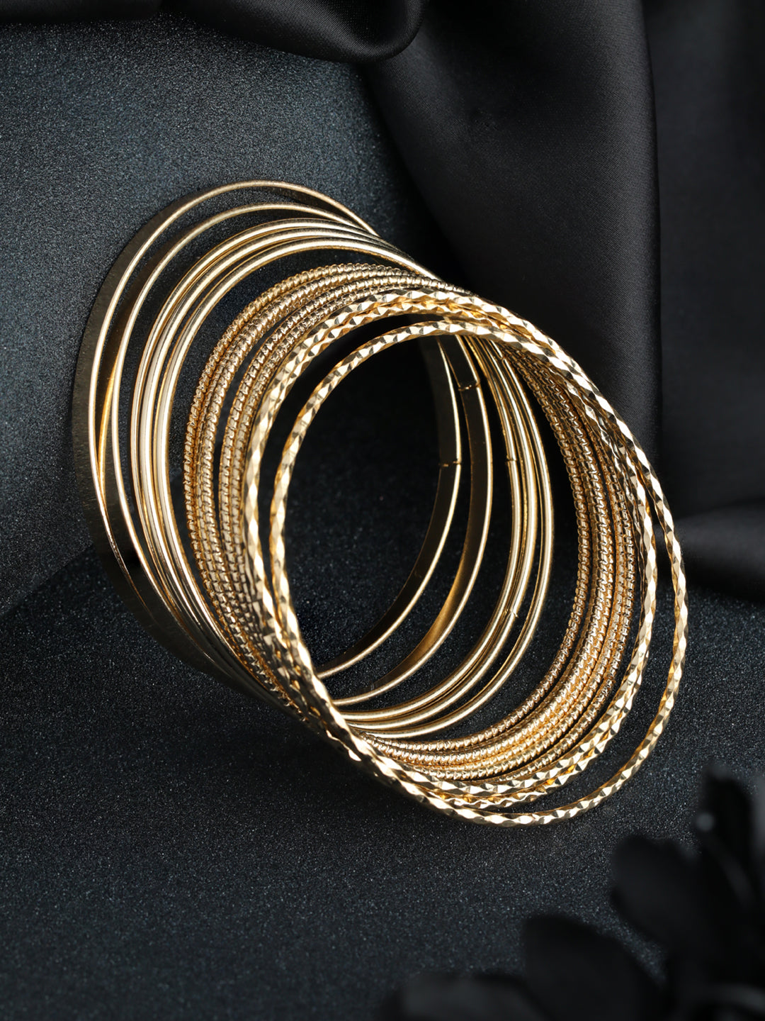 Prita Rose Gold Plated Bangle Set of 14
