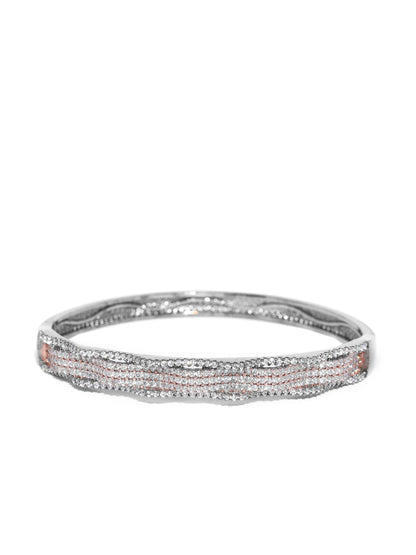 Gunmetal-Plated American Diamond Studded Bracelet