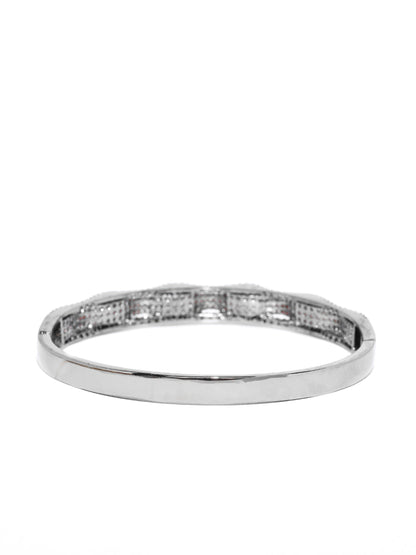 Gunmetal-Plated American Diamond Studded Bracelet