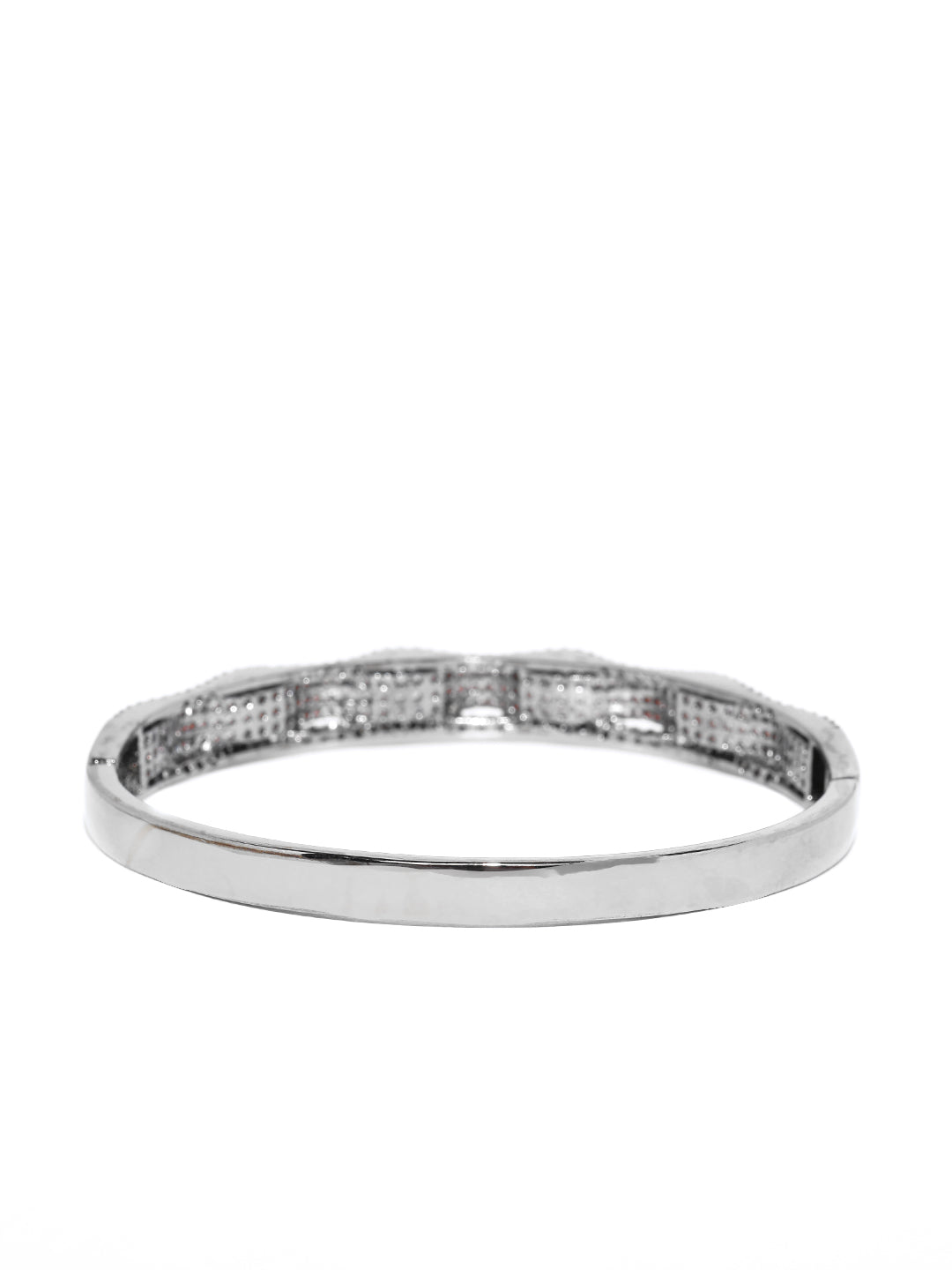 Gunmetal-Plated American Diamond Studded Bracelet