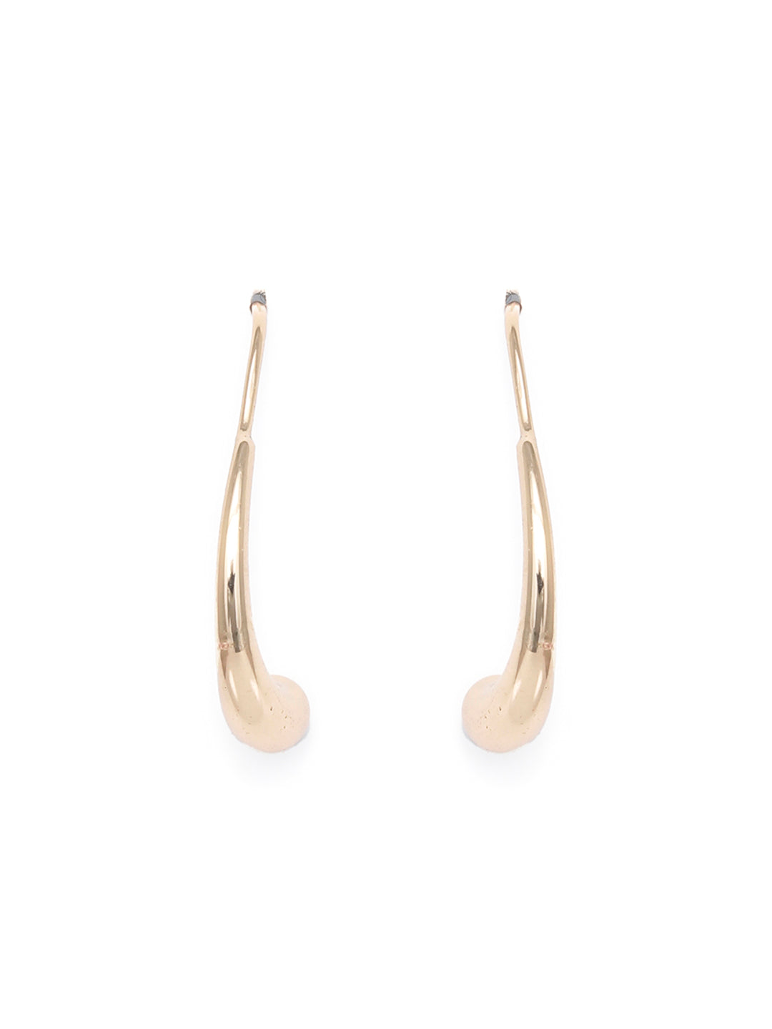 Classic Curves - Gold Plated Half Hoop Drop Earrings