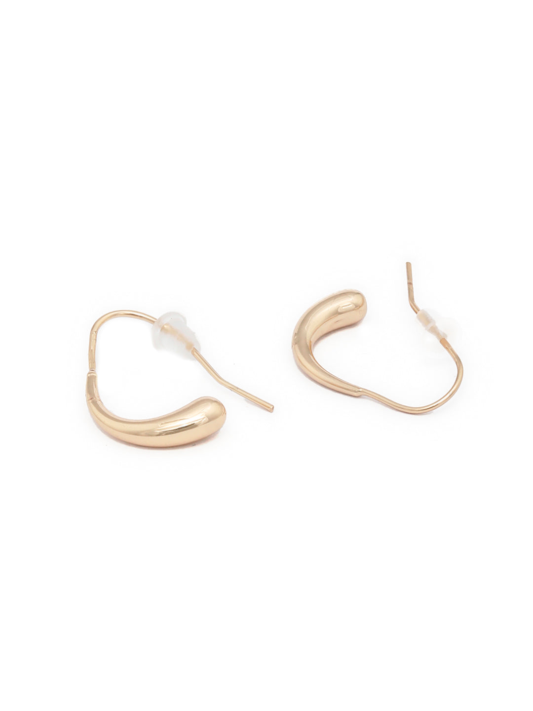 Classic Curves - Gold Plated Half Hoop Drop Earrings