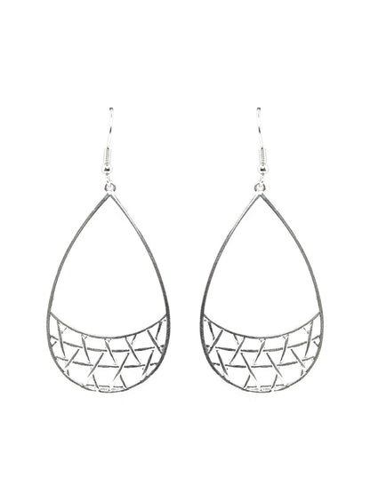 Filigree Silver Plated Tear Drop Earrings