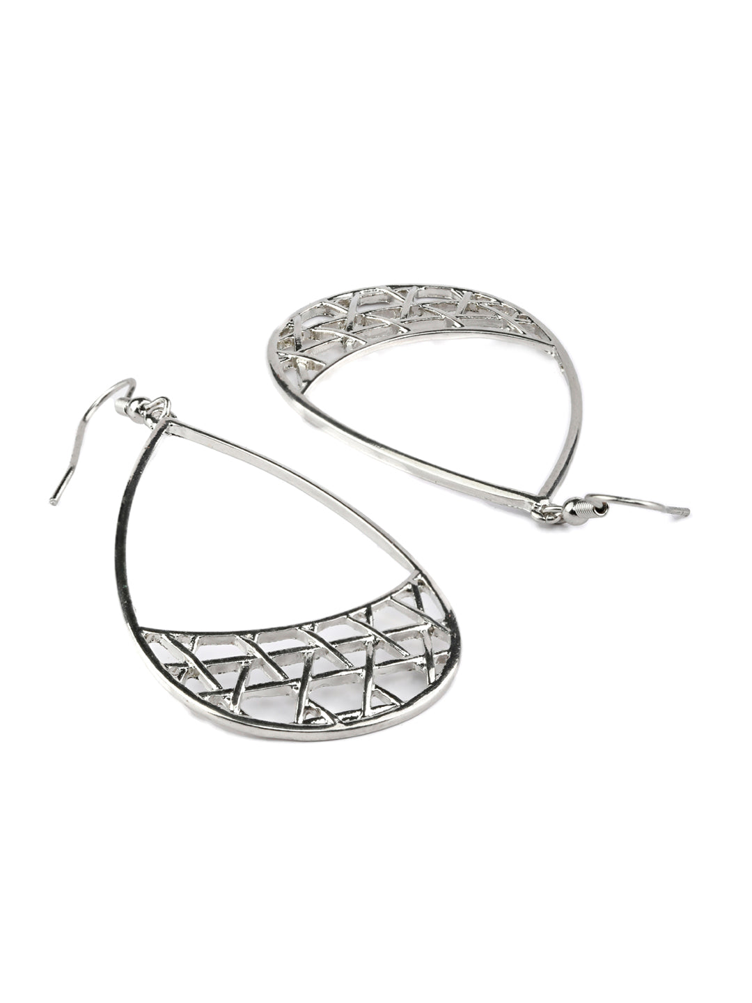 Filigree Silver Plated Tear Drop Earrings