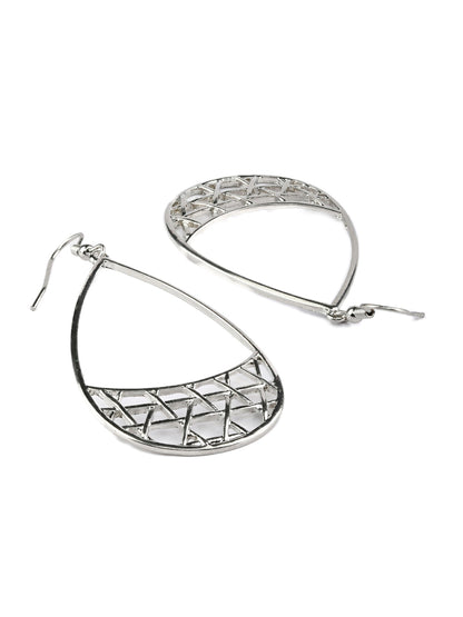 Filigree Silver Plated Tear Drop Earrings