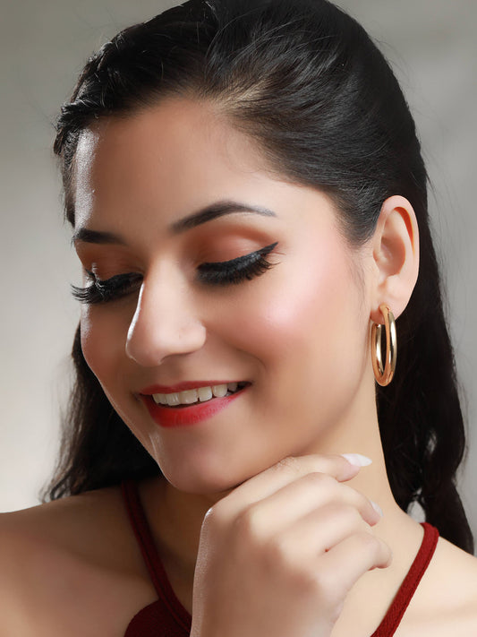 Bold Glory - Rose Gold Plated Hoop Earrings