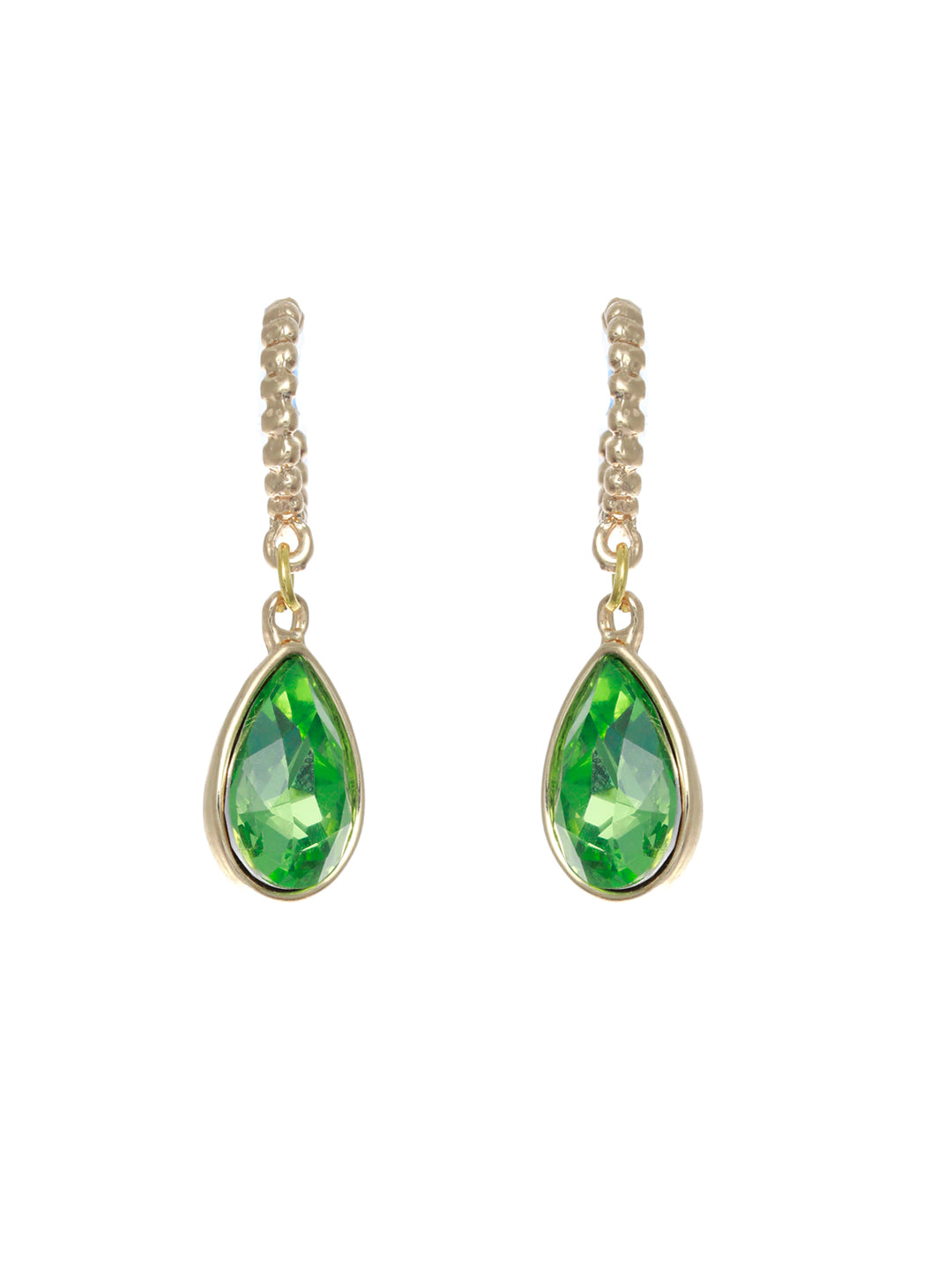Prita Green Stone Tear Drop Earrings