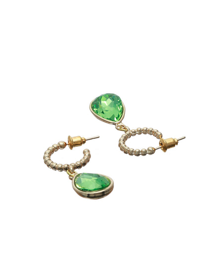 Prita Green Stone Tear Drop Earrings