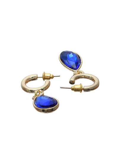 Prita Blue Stone Tear Drop Earrings