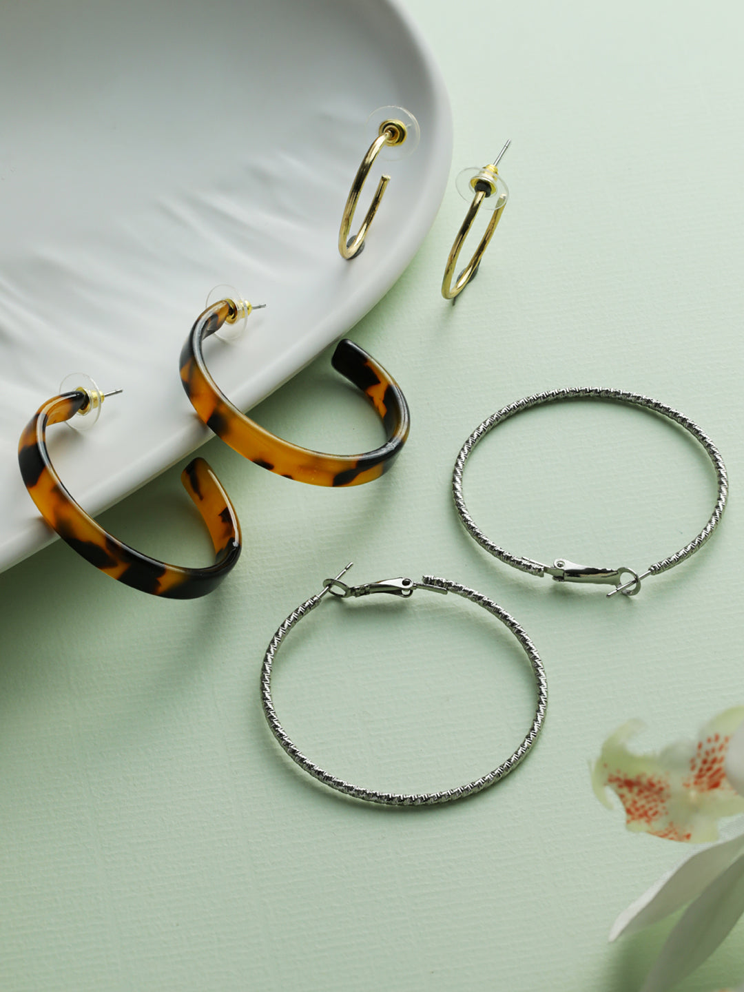 Prita Contemporary Hoop Earrings Set of 3