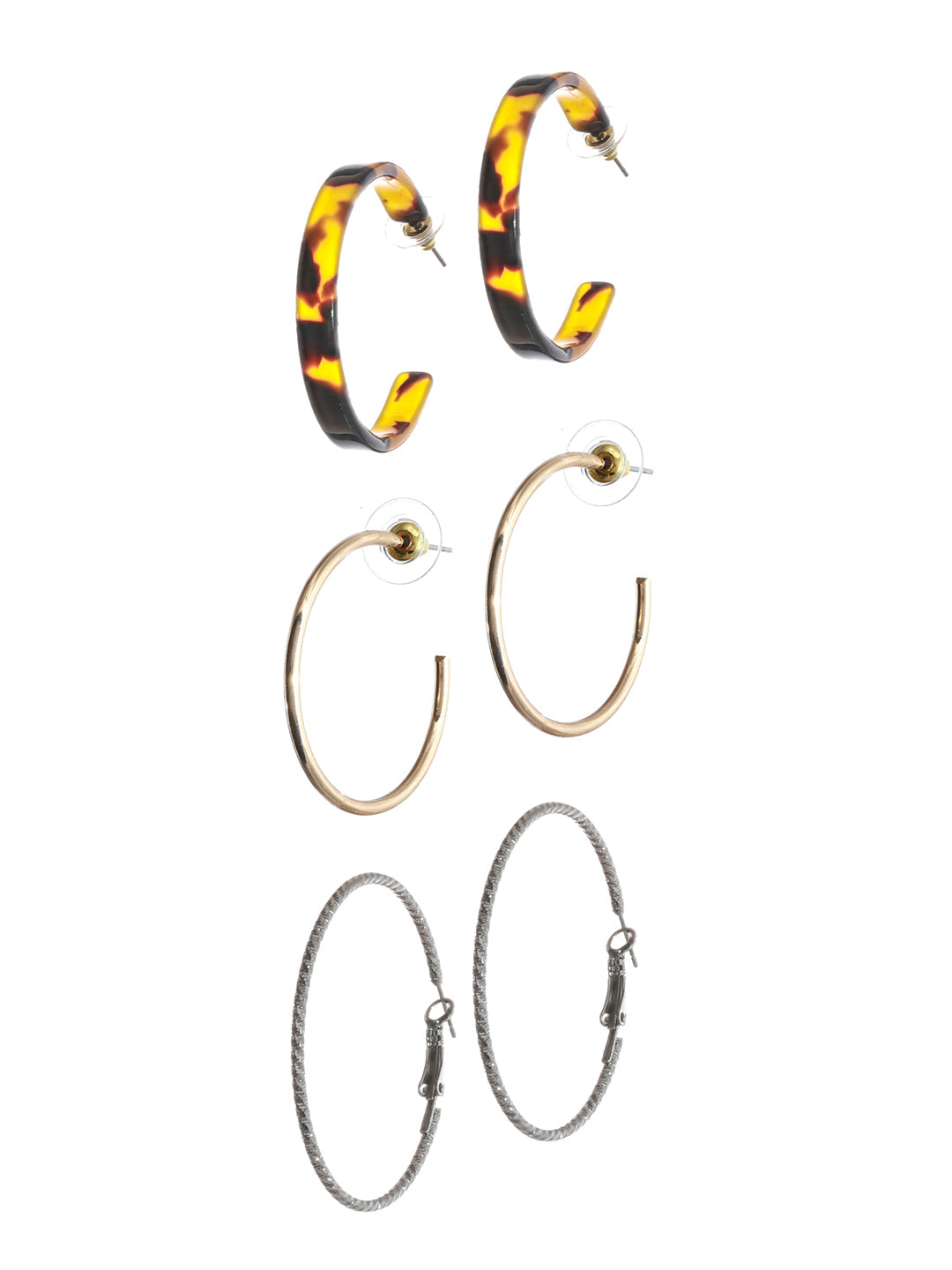Prita Contemporary Hoop Earrings Set of 3