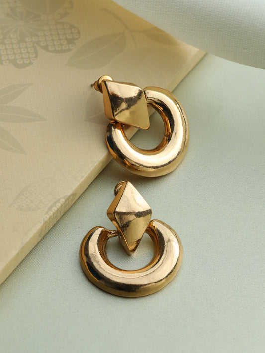 Prita Elegant Rose Gold Plated Drop Earrings