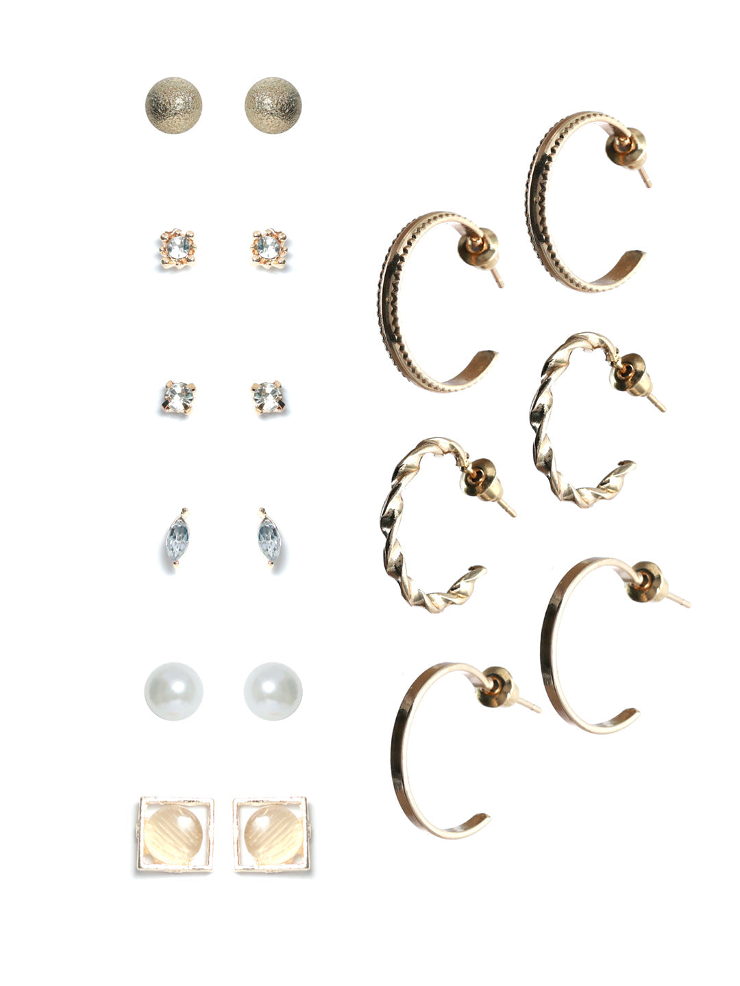 Prita Rose Gold Mini Hoops and Studs Set