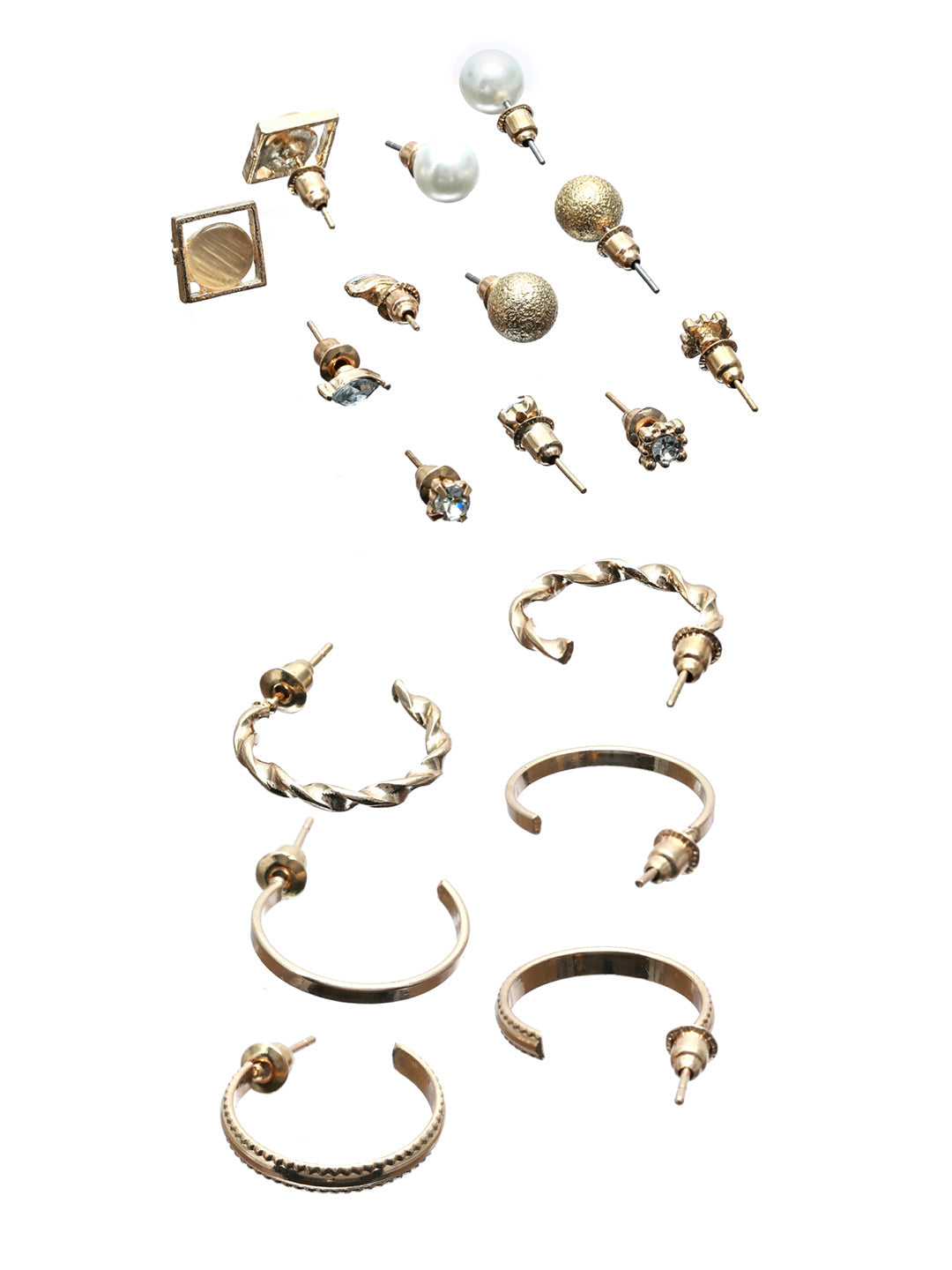 Prita Rose Gold Mini Hoops and Studs Set