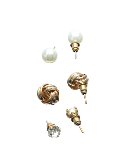 Prita Pearl & Stone Studded Earring Set of 6