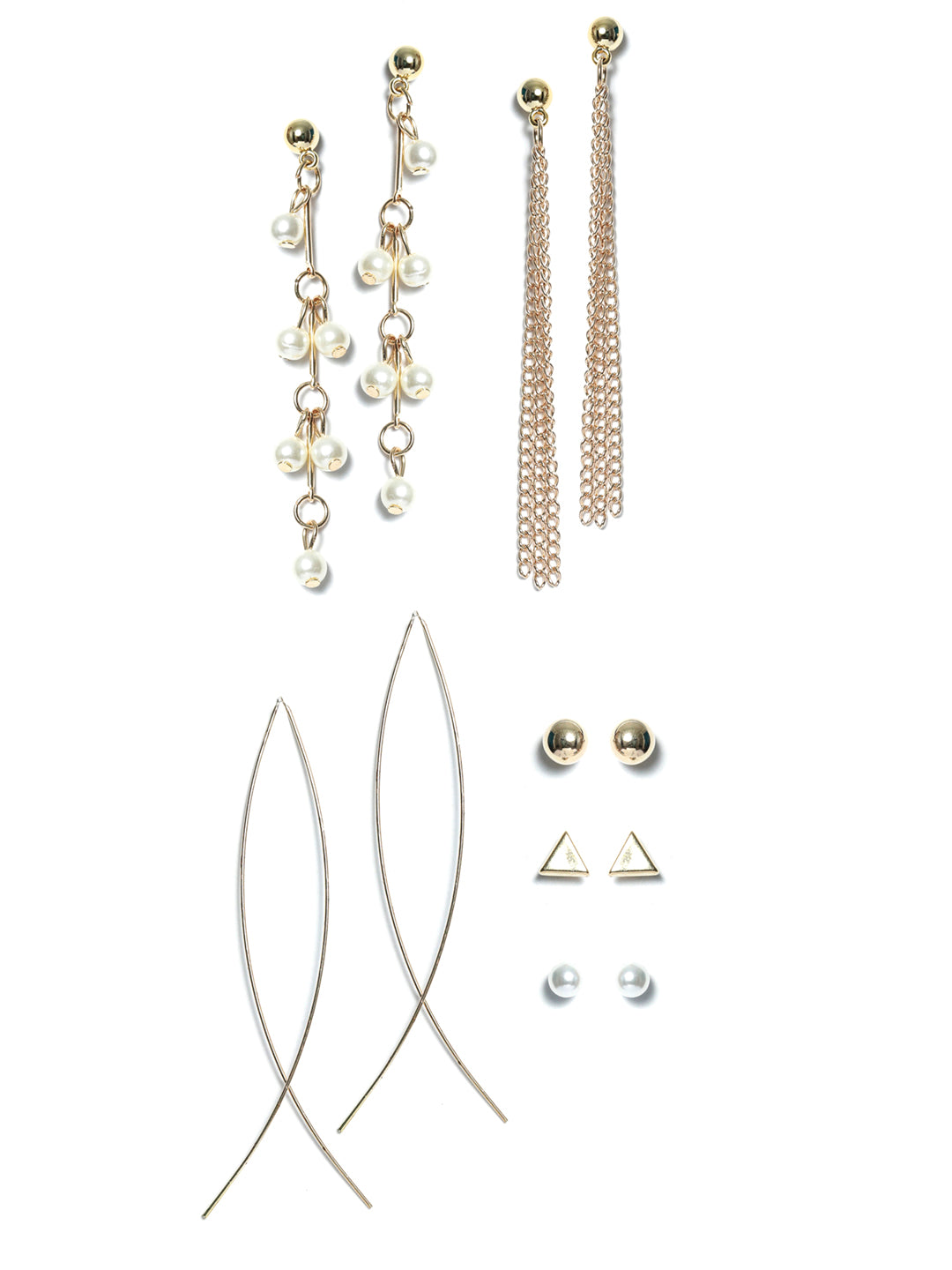 Prita Contemporary Rose Gold Earrings Set of 6