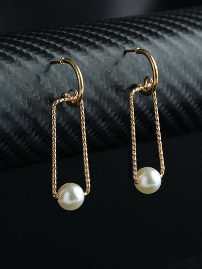 Prita Pearl Geometric Drop Earrings