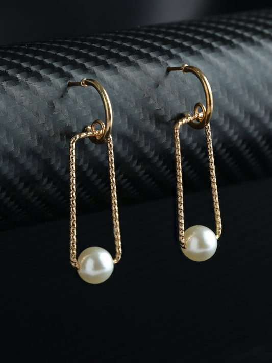Prita Pearl Geometric Drop Earrings
