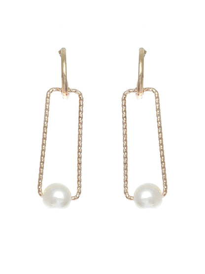 Prita Pearl Geometric Drop Earrings