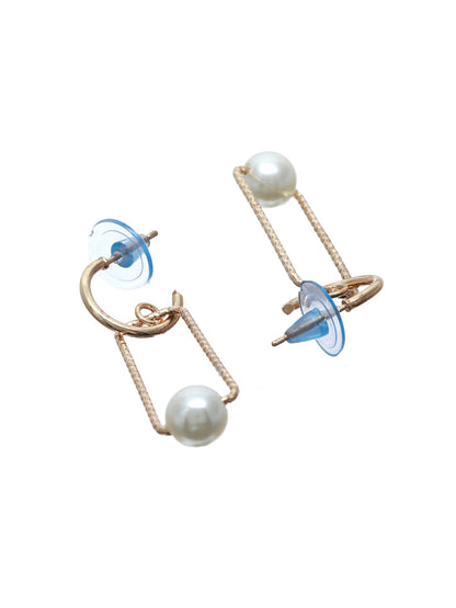Prita Pearl Geometric Drop Earrings