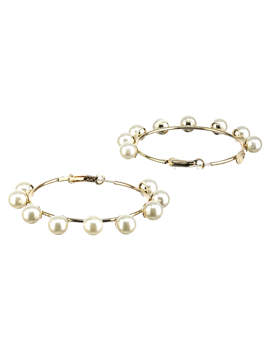 Prita Pearl Gold Plated Studs & Hoop Earrings Set of 8