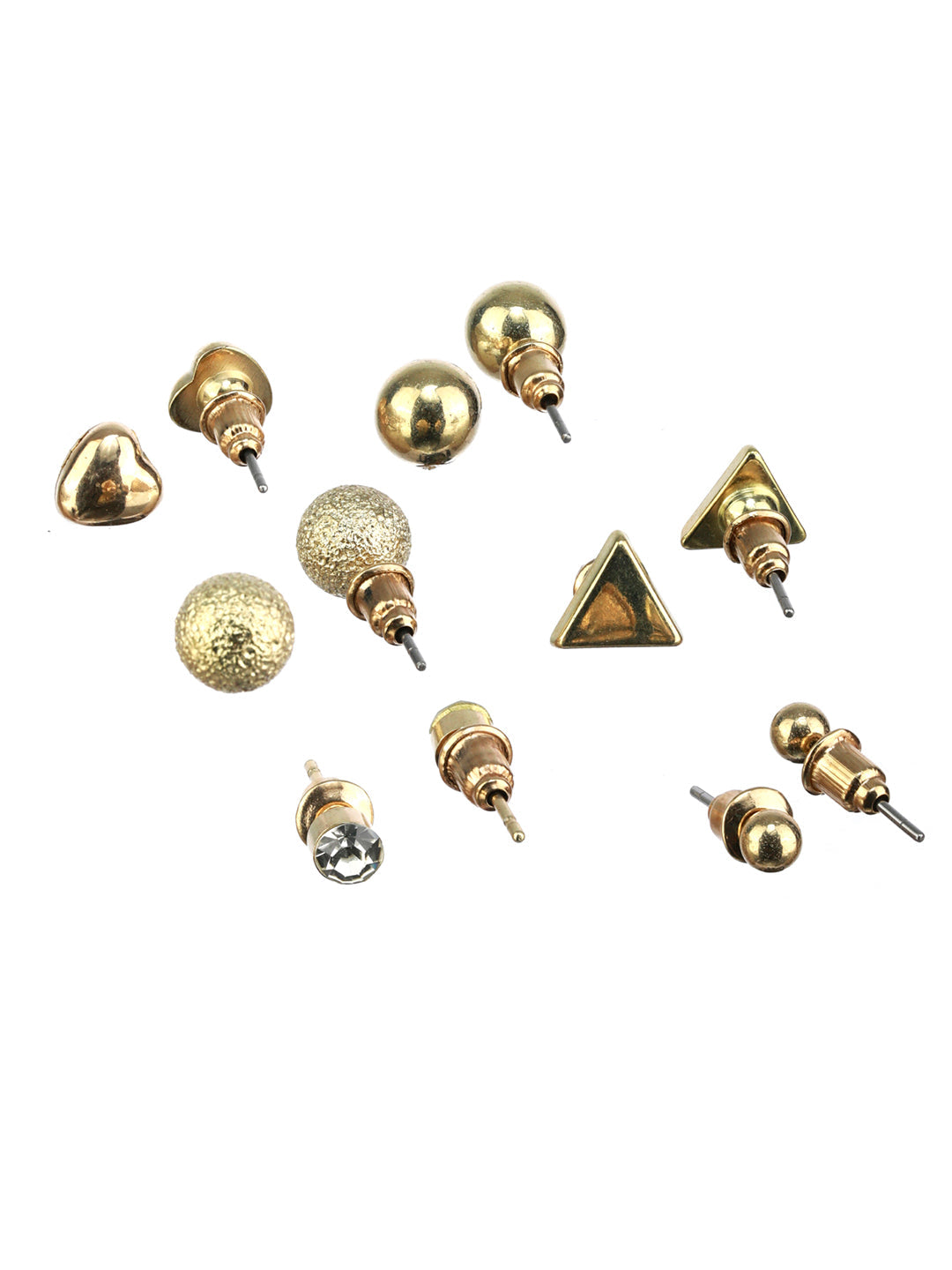 Prita Pearl Gold Plated Studs & Hoop Earrings Set of 8