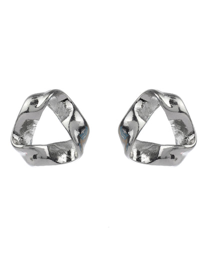 Prita Silver Plated Hammered Studs