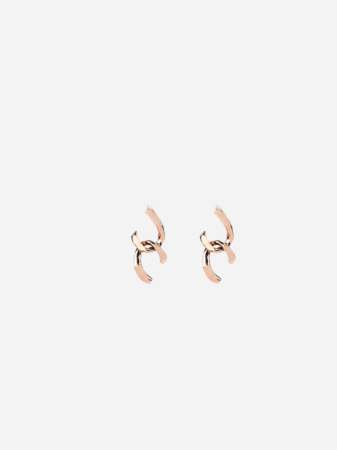 Textured Interlinked U Rose Gold-Plated Drop Earrings